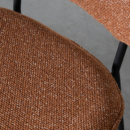 LABEL51 - Eetkamerstoel Senn 59x53x85cm - Coral Royal Boucle | Zwart Metaal