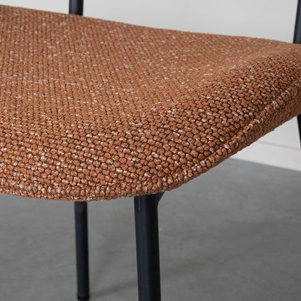 LABEL51 - Eetkamerstoel Senn 59x53x85cm - Coral Royal Boucle | Zwart Metaal