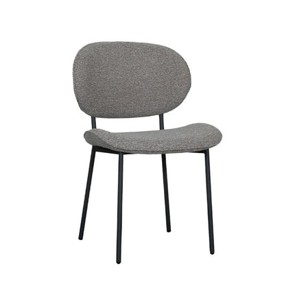 LABEL51 - Eetkamerstoel Senn 59x53x85cm - Mushroom Royal Boucle | Zwart Metaal