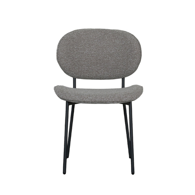 LABEL51 - Eetkamerstoel Senn 59x53x85cm - Mushroom Royal Boucle | Zwart Metaal