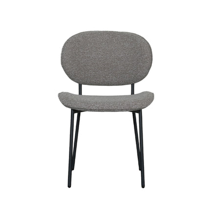 LABEL51 - Eetkamerstoel Senn 59x53x85cm - Mushroom Royal Boucle | Zwart Metaal