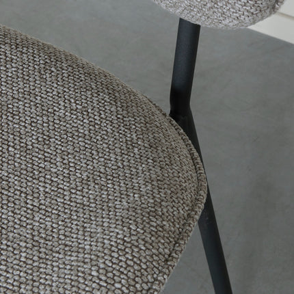 LABEL51 - Eetkamerstoel Senn 59x53x85cm - Mushroom Royal Boucle | Zwart Metaal