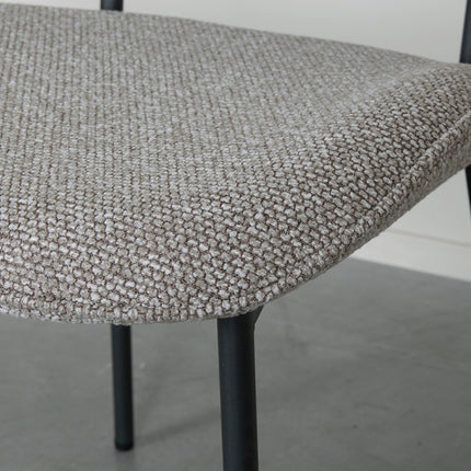 LABEL51 - Eetkamerstoel Senn 59x53x85cm - Mushroom Royal Boucle | Zwart Metaal