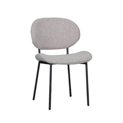 LABEL51 - Eetkamerstoel Senn 59x53x85cm - Naturel Royal Boucle | Zwart Metaal