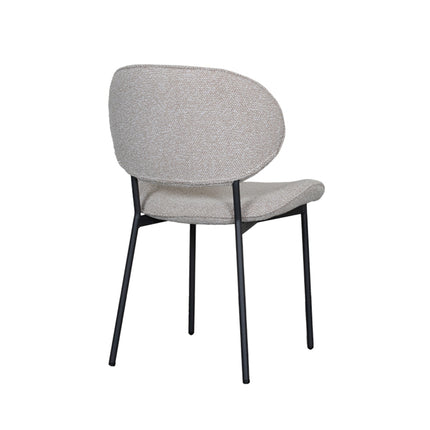 LABEL51 - Eetkamerstoel Senn 59x53x85cm - Naturel Royal Boucle | Zwart Metaal