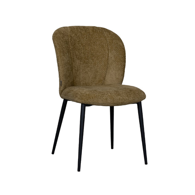 LABEL51 - Eetkamerstoel Vino 49x62x85 cm - Mustard Elite | Zwart Metaal