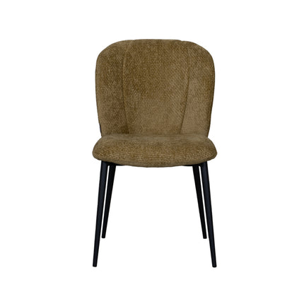 LABEL51 - Eetkamerstoel Vino 49x62x85 cm - Mustard Elite | Zwart Metaal