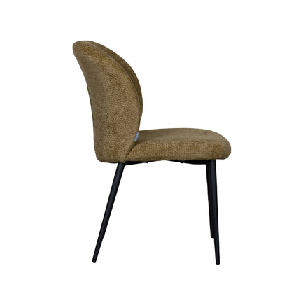 LABEL51 - Eetkamerstoel Vino 49x62x85 cm - Mustard Elite | Zwart Metaal