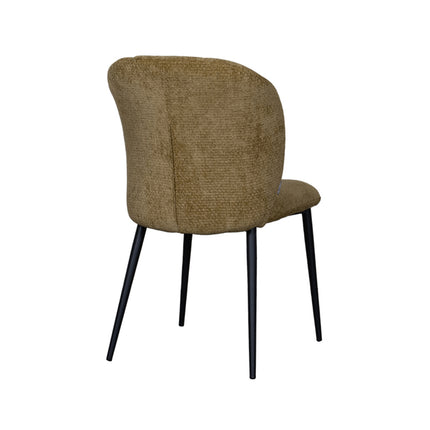LABEL51 - Eetkamerstoel Vino 49x62x85 cm - Mustard Elite | Zwart Metaal