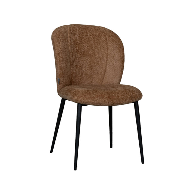 LABEL51 - Eetkamerstoel Vino 49x62x85 cm - Cognac Elite | Zwart Metaal