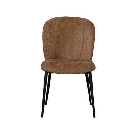 LABEL51 - Eetkamerstoel Vino 49x62x85 cm - Cognac Elite | Zwart Metaal