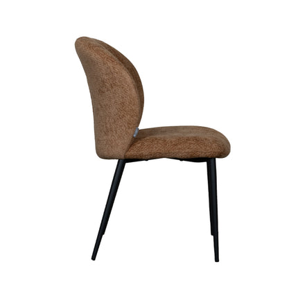 LABEL51 - Eetkamerstoel Vino 49x62x85 cm - Cognac Elite | Zwart Metaal