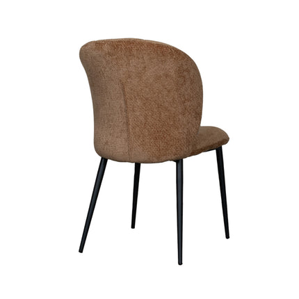 LABEL51 - Eetkamerstoel Vino 49x62x85 cm - Cognac Elite | Zwart Metaal