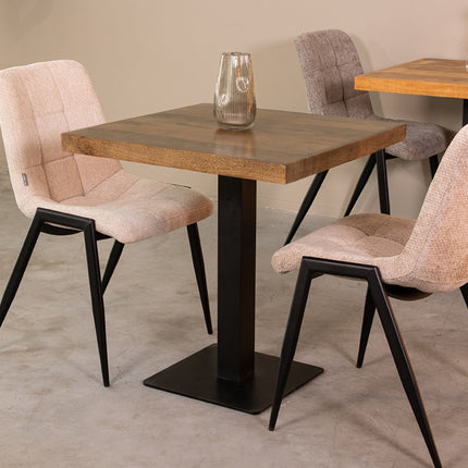 LABEL51 - Restaurant-/Bartafelblad Vierkant Straight Edge 70x70 cm - Nature Smooth Mangohout