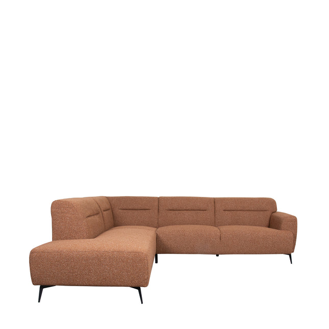 LABEL51 - Hoekbank Bolzano Links 270x227x80 cm - Coral Royal Boucle | Zwart Metaal
