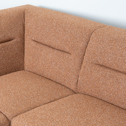 LABEL51 - Hoekbank Bolzano Links 270x227x80 cm - Coral Royal Boucle | Zwart Metaal