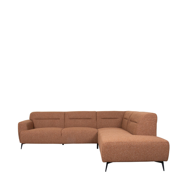 LABEL51 - Hoekbank Bolzano Rechts 270x227x80 cm - Coral Royal Boucle | Zwart Metaal