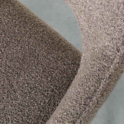 LABEL51 - Eetkamerstoel Finley 60x59x91 cm - Bruin Boucle | Zwart Metaal