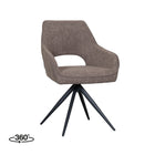LABEL51 - Eetkamerstoel Finley 60x59x91 cm - Bruin Boucle | Zwart Metaal
