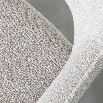 LABEL51 - Eetkamerstoel Finley 60x59x91 cm - Naturel Boucle | Zwart Metaal