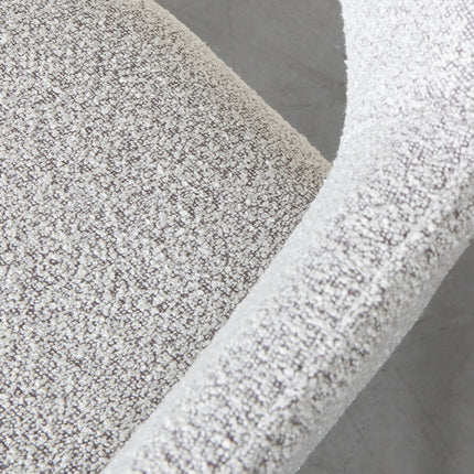 LABEL51 - Eetkamerstoel Finley 60x59x91 cm - Champagne Boucle | Zwart Metaal