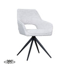 LABEL51 - Eetkamerstoel Finley 60x59x91 cm - Champagne Boucle | Zwart Metaal