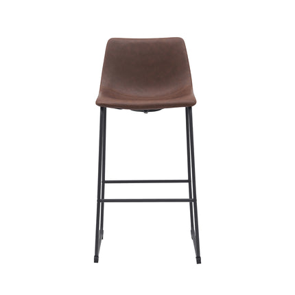 LABEL51 - Barkruk Risto 47x56x102 cm - Bruin Kunstleder | Zwart Metaal