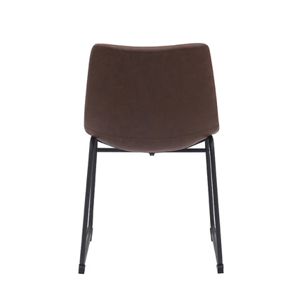 LABEL51 - Eetkamerstoel Risto 47x55x79 cm - Bruin Kunstleder | Zwart Metaal