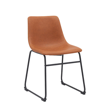 LABEL51 - Eetkamerstoel Risto 47x55x79 cm - Cognac Kunstleder | Zwart Metaal