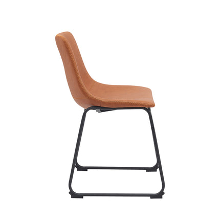LABEL51 - Eetkamerstoel Risto 47x55x79 cm - Cognac Kunstleder | Zwart Metaal