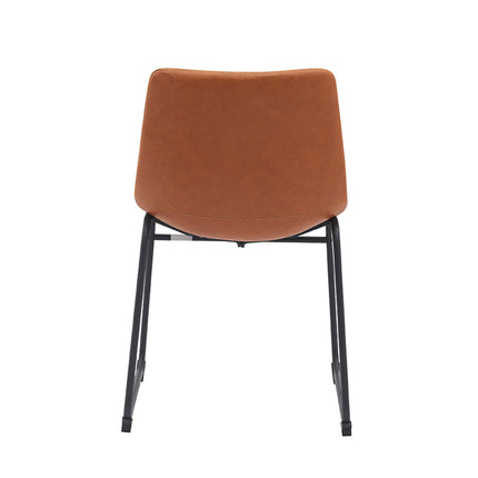LABEL51 - Eetkamerstoel Risto 47x55x79 cm - Cognac Kunstleder | Zwart Metaal