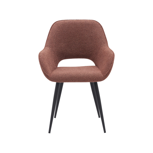 LABEL51 - Eetkamerstoel Fer 58x57x87 cm - Terra Boucle | Zwart Metaal