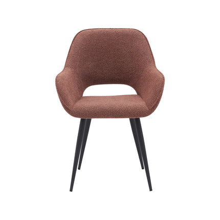 LABEL51 - Eetkamerstoel Fer 58x57x87 cm - Terra Boucle | Zwart Metaal