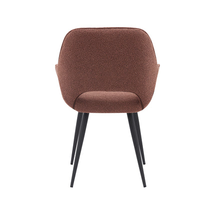 LABEL51 - Eetkamerstoel Fer 58x57x87 cm - Terra Boucle | Zwart Metaal