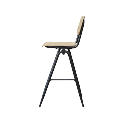 LABEL51 - Barkruk Solid 49x58x109 cm - Naturel Hout | Zwart Metaal