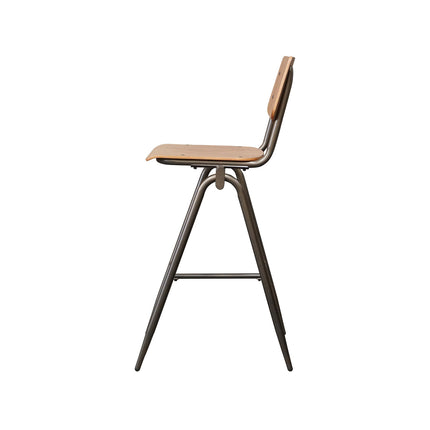 LABEL51 - Barkruk Solid 49x58x109 cm - Walnoot Hout | Antiekgoud Metaal