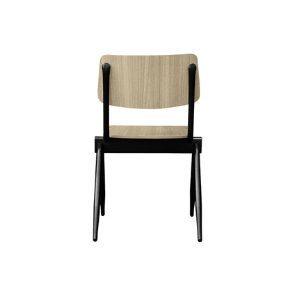 LABEL51 - Stapelstoel Schoolstoel Solid 49x55x81 cm - Naturel Hout | Zwart Metaal