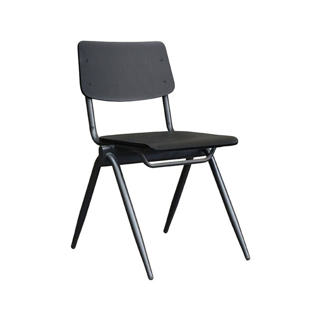 LABEL51 - Stapelstoel Schoolstoel Solid 49x55x81 cm - Zwart Hout | Zwart Metaal