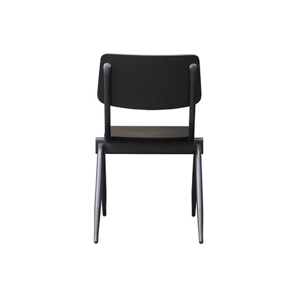 LABEL51 - Stapelstoel Schoolstoel Solid 49x55x81 cm - Zwart Hout | Zwart Metaal