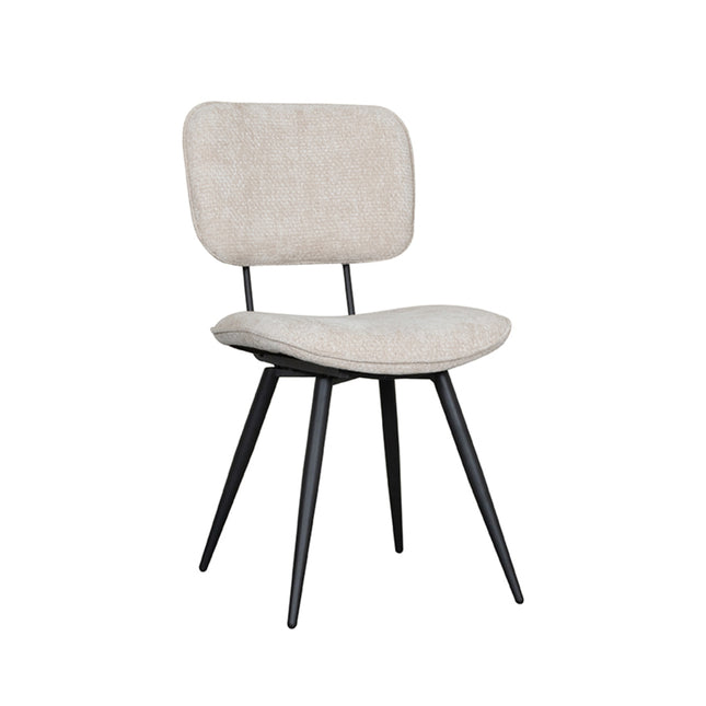 LABEL51 - Eetkamerstoel Liva 49x60x87 cm - Naturel Elite | Zwart Metaal