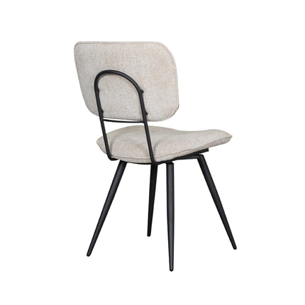 LABEL51 - Eetkamerstoel Liva 49x60x87 cm - Naturel Elite | Zwart Metaal