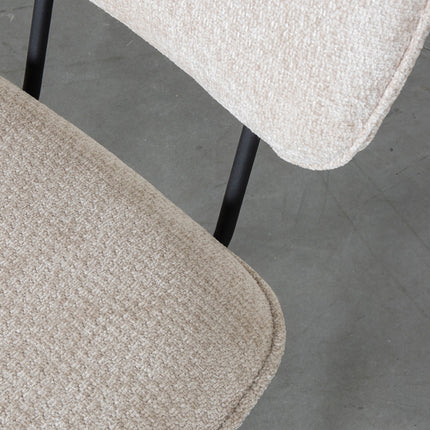 LABEL51 - Eetkamerstoel Liva 49x60x87 cm - Naturel Elite | Zwart Metaal