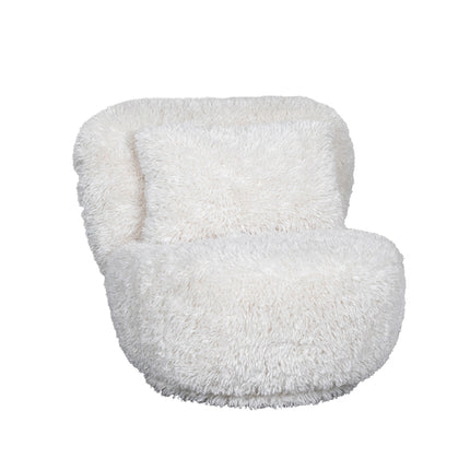 LABEL51 - Draaifauteuil Doodle 90x87x73 cm - Creme Fluffy