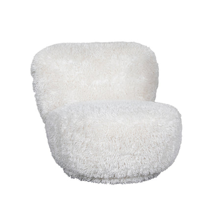 LABEL51 - Draaifauteuil Doodle 90x87x73 cm - Creme Fluffy