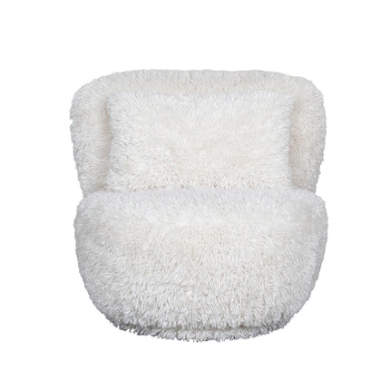 LABEL51 - Draaifauteuil Doodle 90x87x73 cm - Creme Fluffy