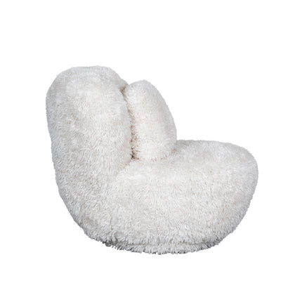 LABEL51 - Draaifauteuil Doodle 90x87x73 cm - Creme Fluffy