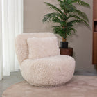 LABEL51 - Draaifauteuil Doodle 90x87x73 cm - Creme Fluffy