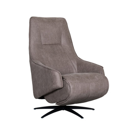 LABEL51 - Elektrische Fauteuil Odense 68x87x110 cm - Taupe Micro Suede | Zwart Metaal
