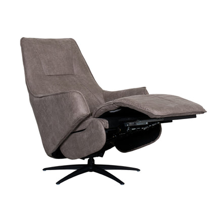 LABEL51 - Elektrische Fauteuil Odense 68x87x110 cm - Taupe Micro Suede | Zwart Metaal
