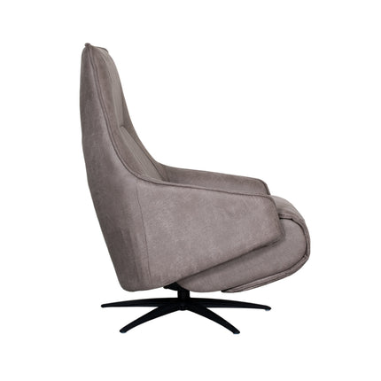 LABEL51 - Elektrische Fauteuil Odense 68x87x110 cm - Taupe Micro Suede | Zwart Metaal